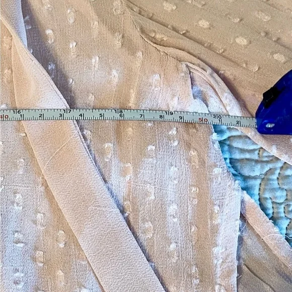 NWT KIMCHI BLUE for Urban Outfitters sheer Swiss dot top w side slits blush/pink - Picture 5 of 8